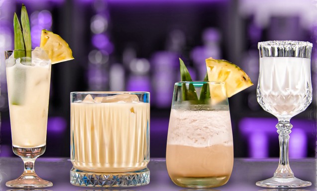 Pina Colada and coconut cocktails